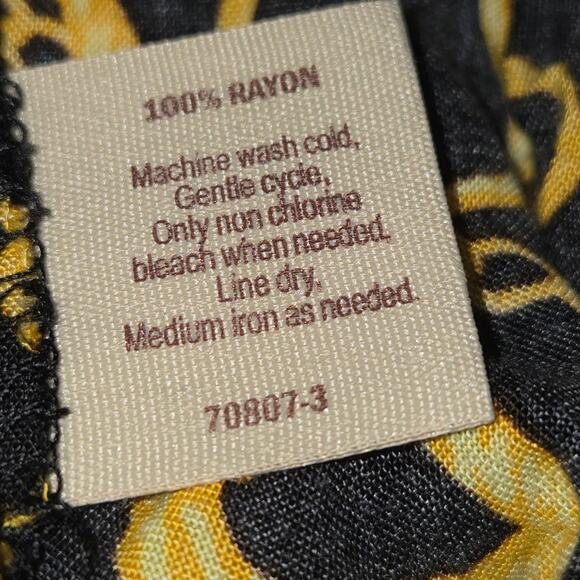 Decree Womens XL Shorts Flowy Gold Chain All Over Print Pockets Beach Festival - Picture 14 of 14